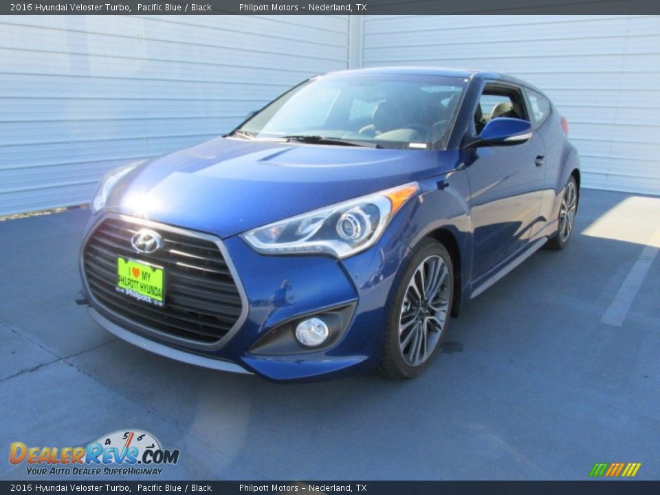 2016 Hyundai Veloster Turbo Pacific Blue / Black Photo #7