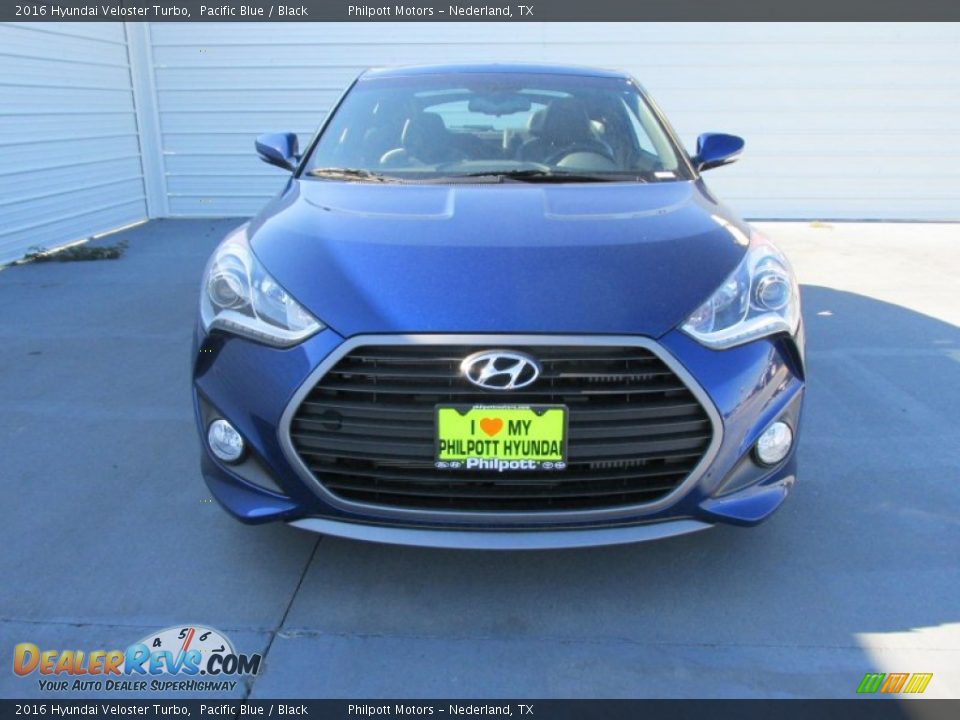 2016 Hyundai Veloster Turbo Pacific Blue / Black Photo #8