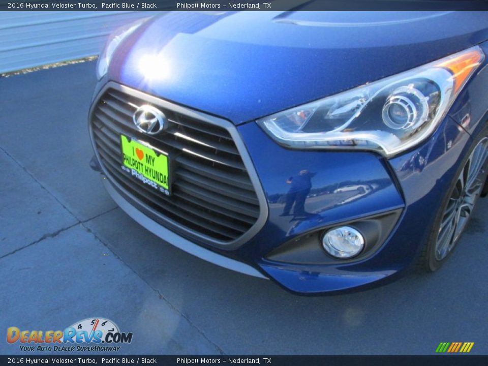2016 Hyundai Veloster Turbo Pacific Blue / Black Photo #10