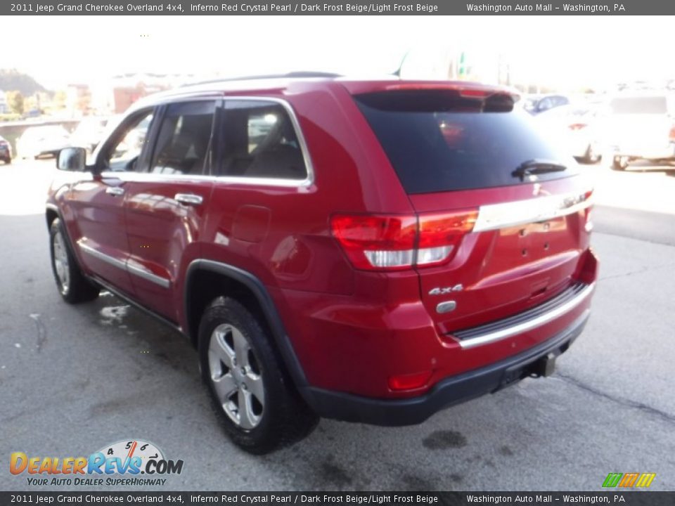 2011 Jeep Grand Cherokee Overland 4x4 Inferno Red Crystal Pearl / Dark Frost Beige/Light Frost Beige Photo #7