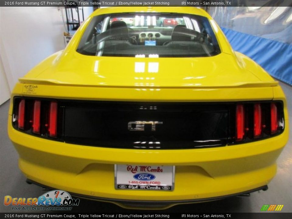 2016 Ford Mustang GT Premium Coupe Triple Yellow Tricoat / Ebony/Yellow Jacket Stitching Photo #6