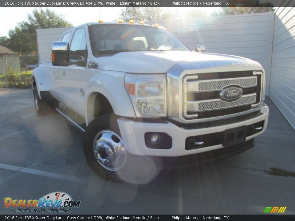 2016 Ford F350 Super Duty Lariat Crew Cab 4x4 DRW White Platinum Metallic / Black Photo #1