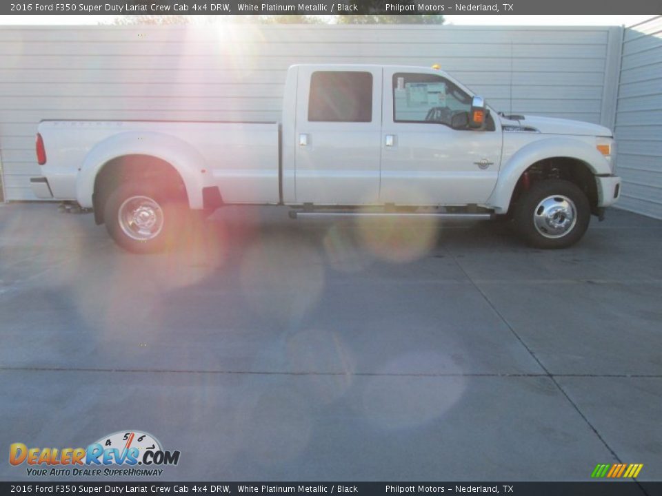 2016 Ford F350 Super Duty Lariat Crew Cab 4x4 DRW White Platinum Metallic / Black Photo #3