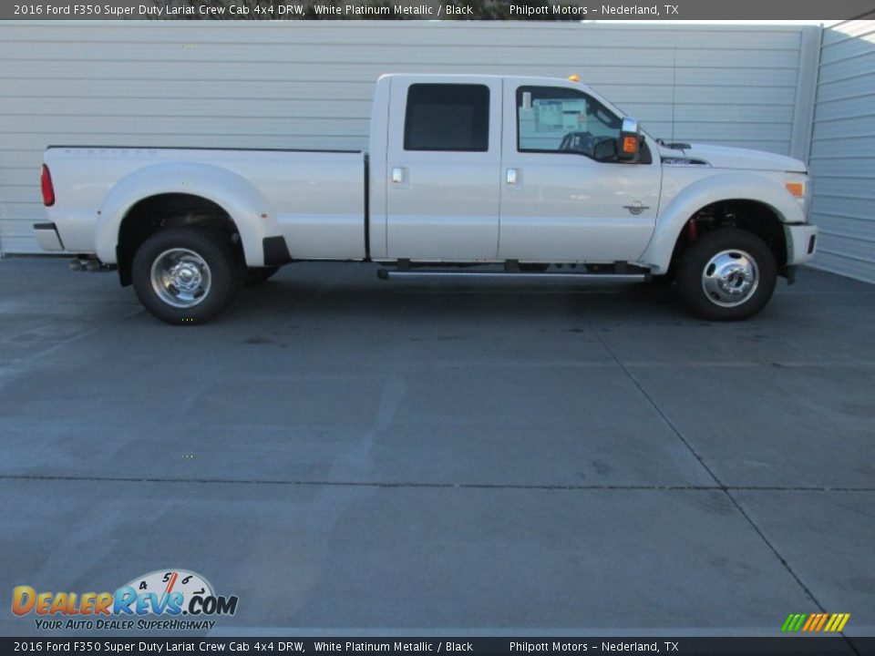 2016 Ford F350 Super Duty Lariat Crew Cab 4x4 DRW White Platinum Metallic / Black Photo #4