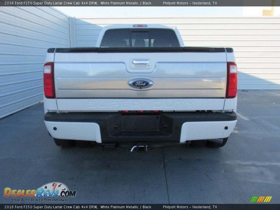 2016 Ford F350 Super Duty Lariat Crew Cab 4x4 DRW White Platinum Metallic / Black Photo #6