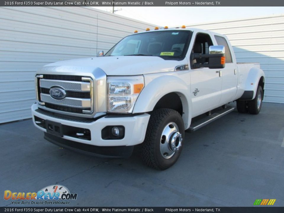 2016 Ford F350 Super Duty Lariat Crew Cab 4x4 DRW White Platinum Metallic / Black Photo #8
