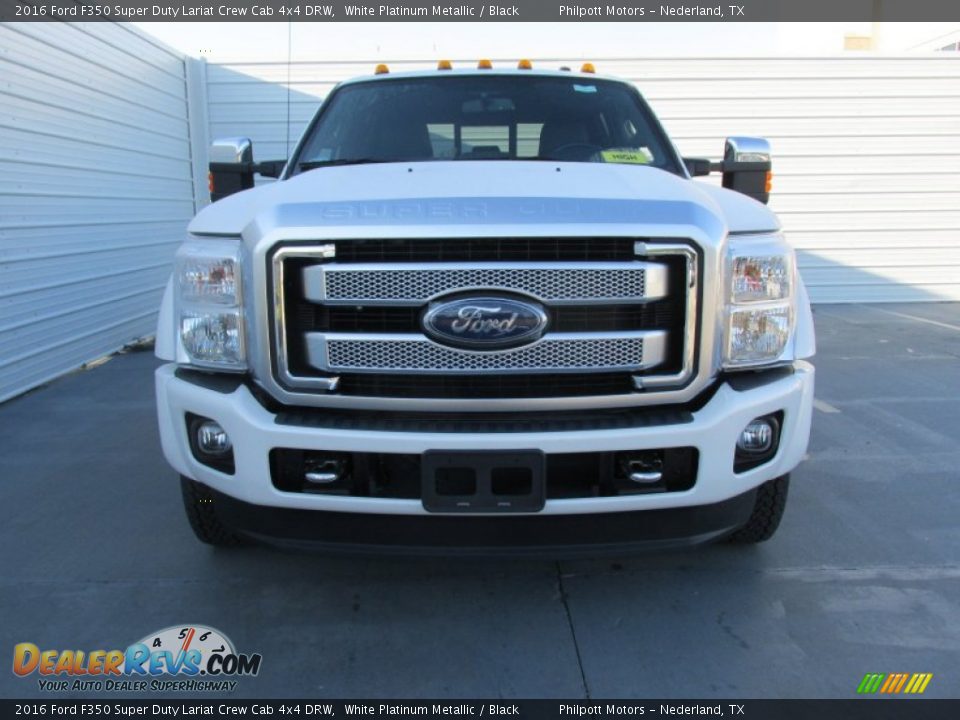 2016 Ford F350 Super Duty Lariat Crew Cab 4x4 DRW White Platinum Metallic / Black Photo #9