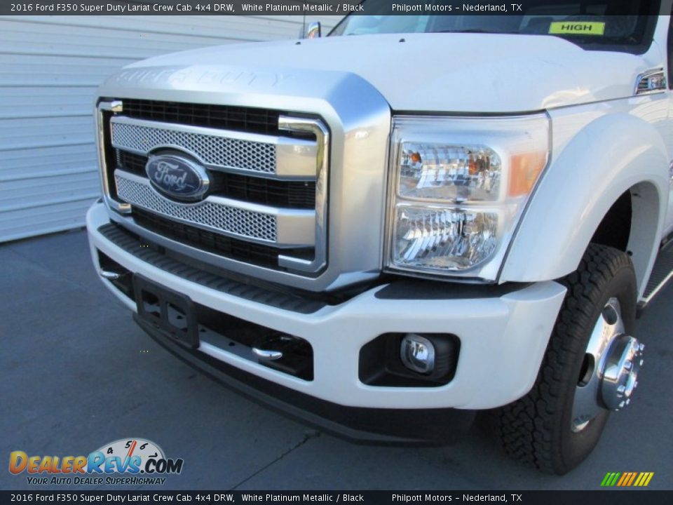 2016 Ford F350 Super Duty Lariat Crew Cab 4x4 DRW White Platinum Metallic / Black Photo #11
