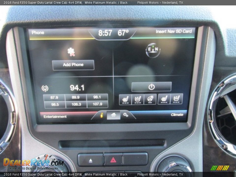 2016 Ford F350 Super Duty Lariat Crew Cab 4x4 DRW White Platinum Metallic / Black Photo #31