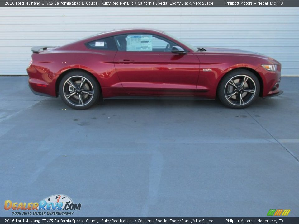 2016 Ford Mustang GT/CS California Special Coupe Ruby Red Metallic / California Special Ebony Black/Miko Suede Photo #3