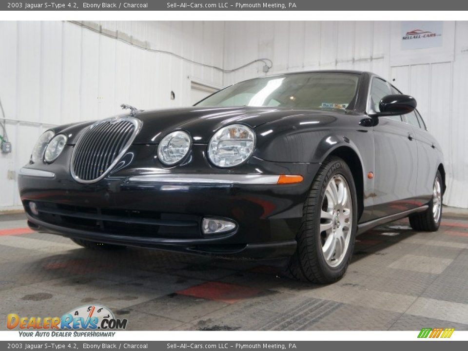 2003 Jaguar S-Type 4.2 Ebony Black / Charcoal Photo #3