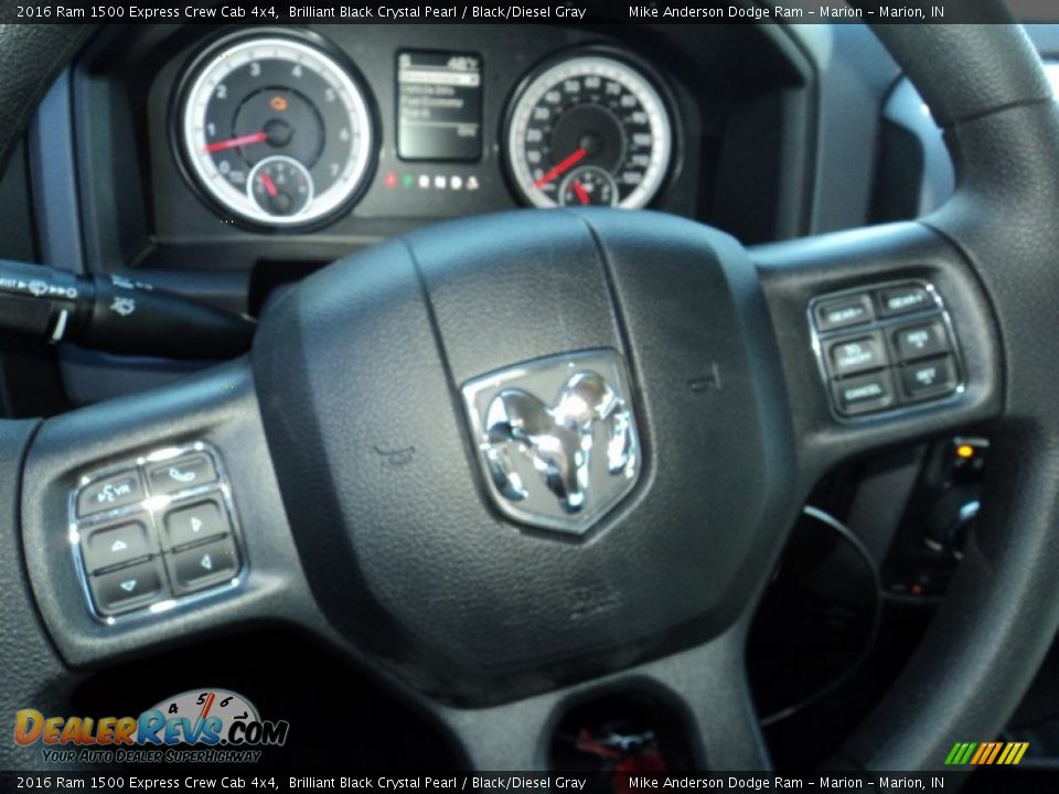 2016 Ram 1500 Express Crew Cab 4x4 Brilliant Black Crystal Pearl / Black/Diesel Gray Photo #6