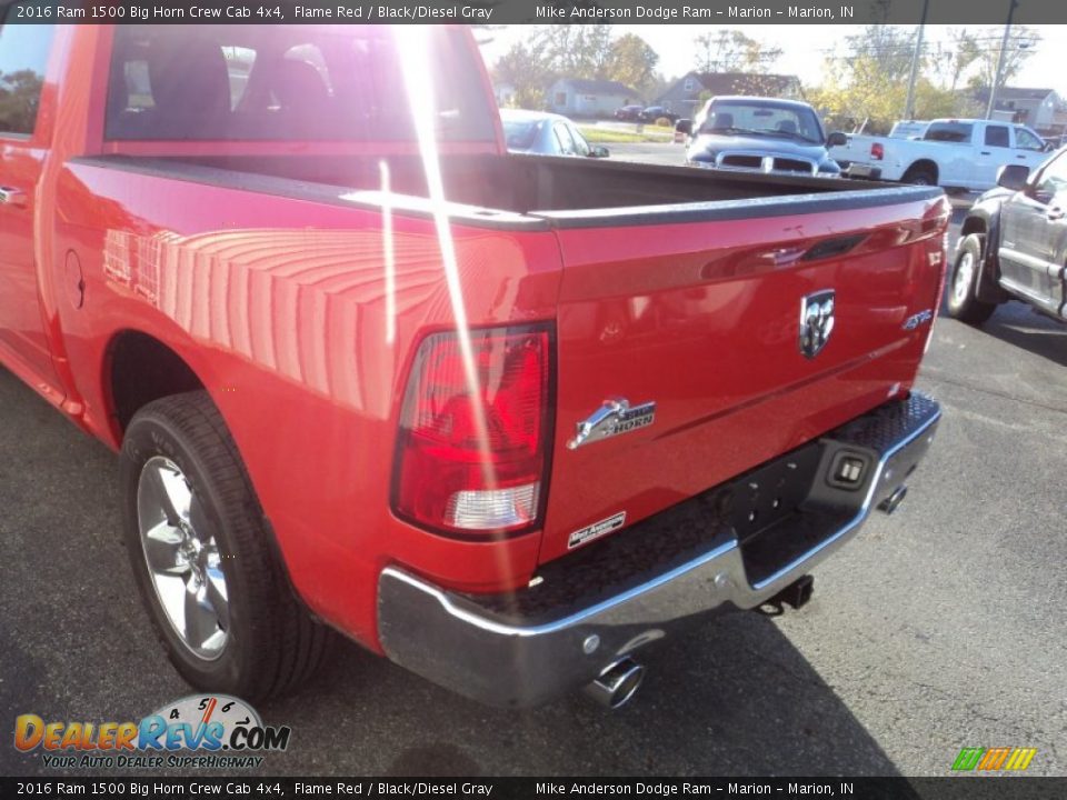 2016 Ram 1500 Big Horn Crew Cab 4x4 Flame Red / Black/Diesel Gray Photo #3