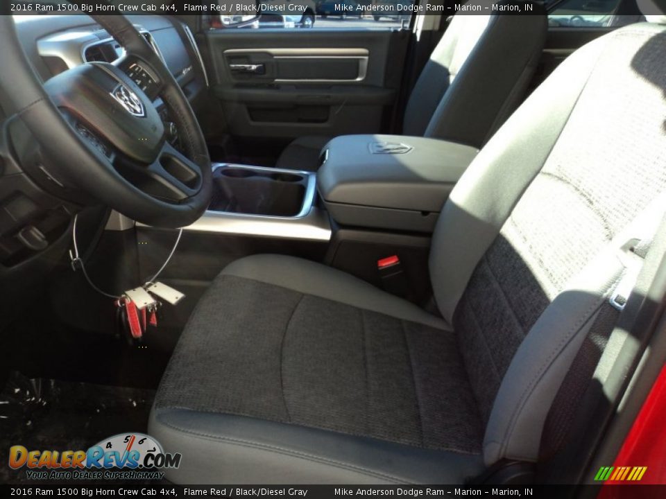 2016 Ram 1500 Big Horn Crew Cab 4x4 Flame Red / Black/Diesel Gray Photo #5