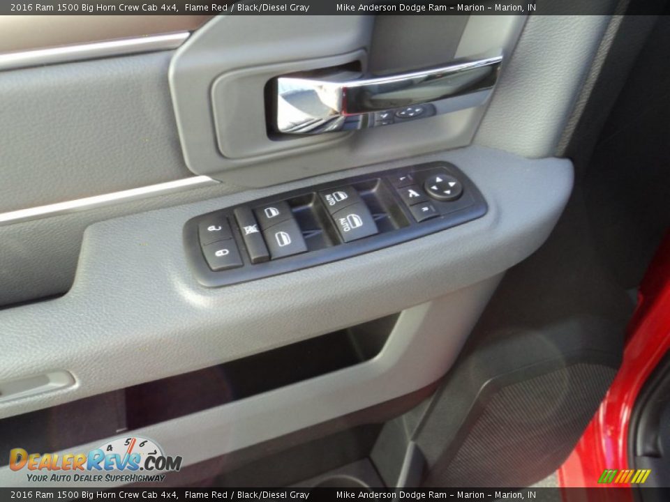 2016 Ram 1500 Big Horn Crew Cab 4x4 Flame Red / Black/Diesel Gray Photo #11