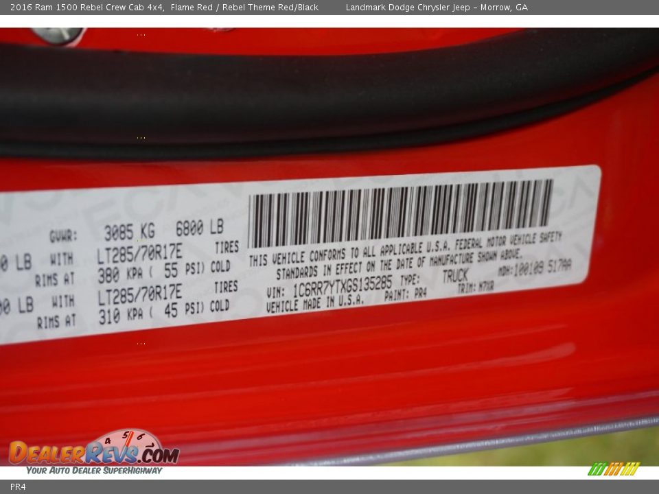 Ram Color Code PR4 Flame Red