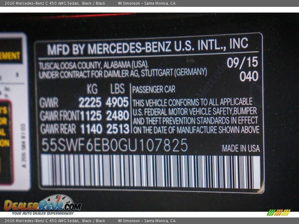 2016 Mercedes-Benz C 450 AMG Sedan Black / Black Photo #8