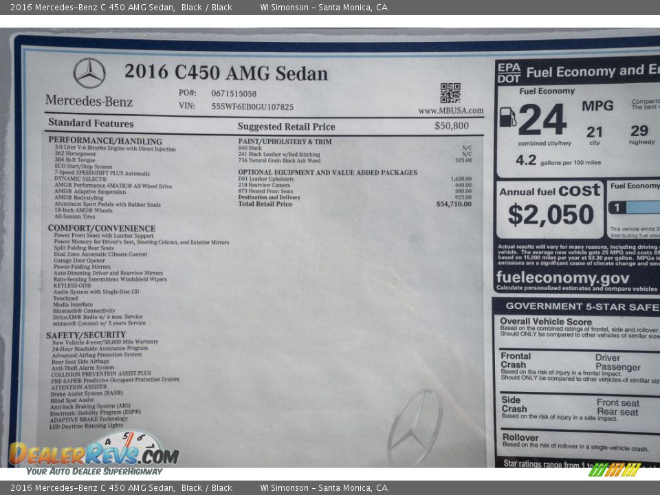 2016 Mercedes-Benz C 450 AMG Sedan Black / Black Photo #11