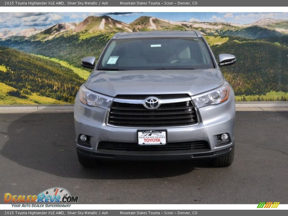 2015 Toyota Highlander XLE AWD Silver Sky Metallic / Ash Photo #2