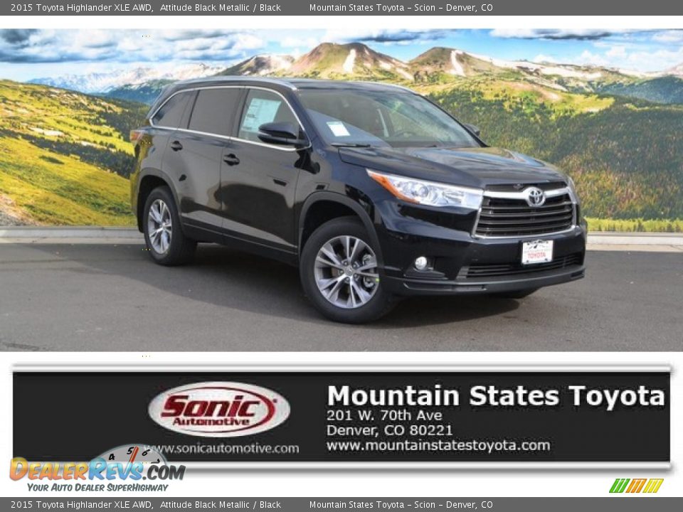 2015 Toyota Highlander XLE AWD Attitude Black Metallic / Black Photo #1