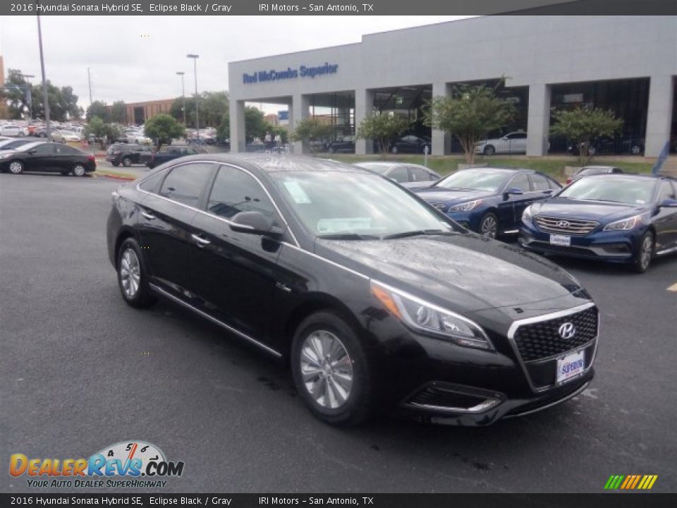 2016 Hyundai Sonata Hybrid SE Eclipse Black / Gray Photo #1