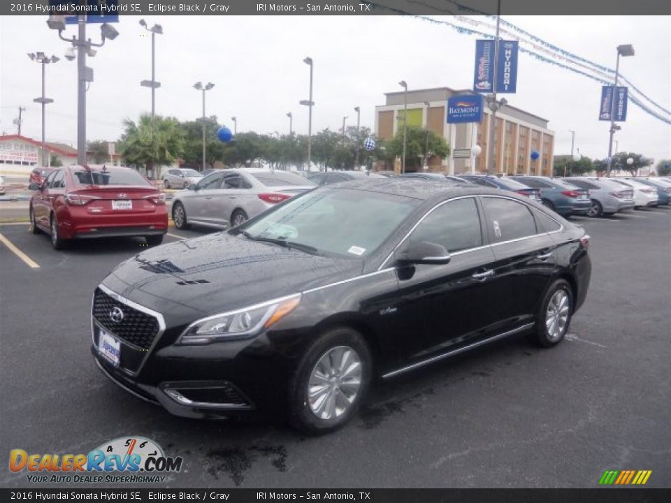 2016 Hyundai Sonata Hybrid SE Eclipse Black / Gray Photo #6