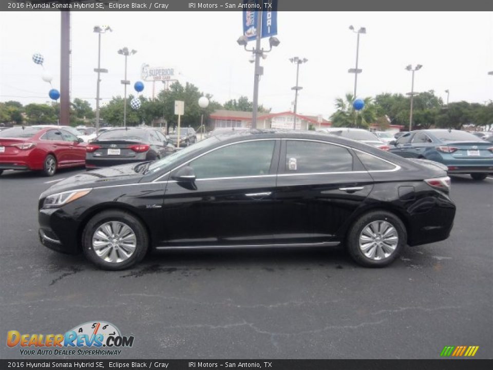 2016 Hyundai Sonata Hybrid SE Eclipse Black / Gray Photo #8
