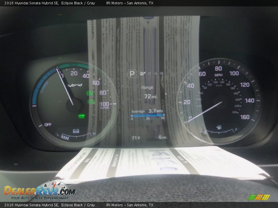 2016 Hyundai Sonata Hybrid SE Eclipse Black / Gray Photo #22