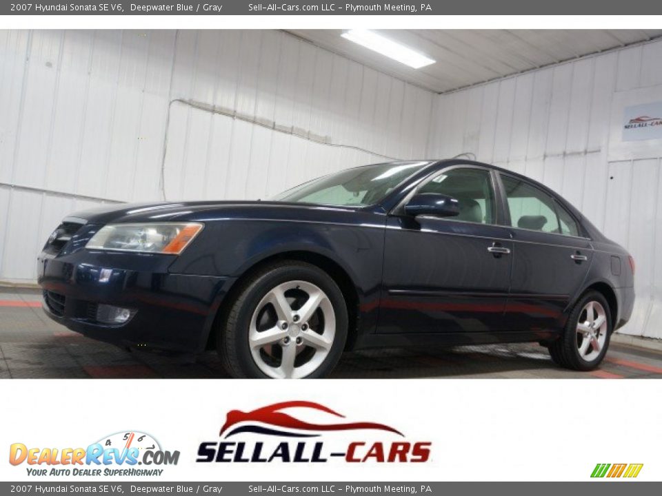2007 Hyundai Sonata SE V6 Deepwater Blue / Gray Photo #1