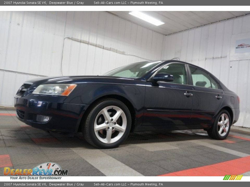 2007 Hyundai Sonata SE V6 Deepwater Blue / Gray Photo #2