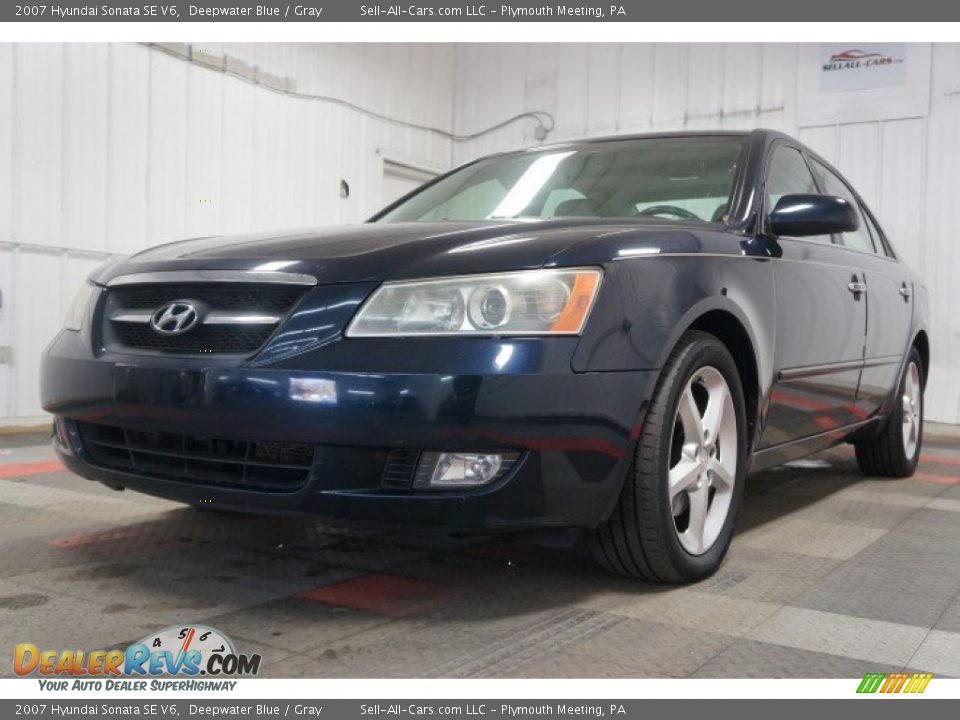 2007 Hyundai Sonata SE V6 Deepwater Blue / Gray Photo #3
