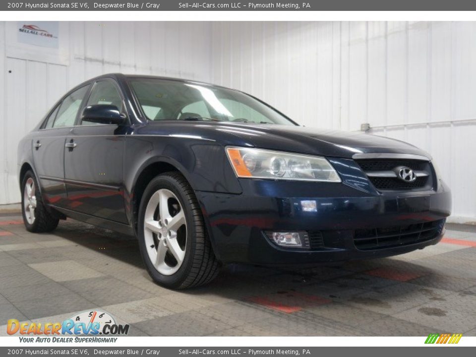2007 Hyundai Sonata SE V6 Deepwater Blue / Gray Photo #5