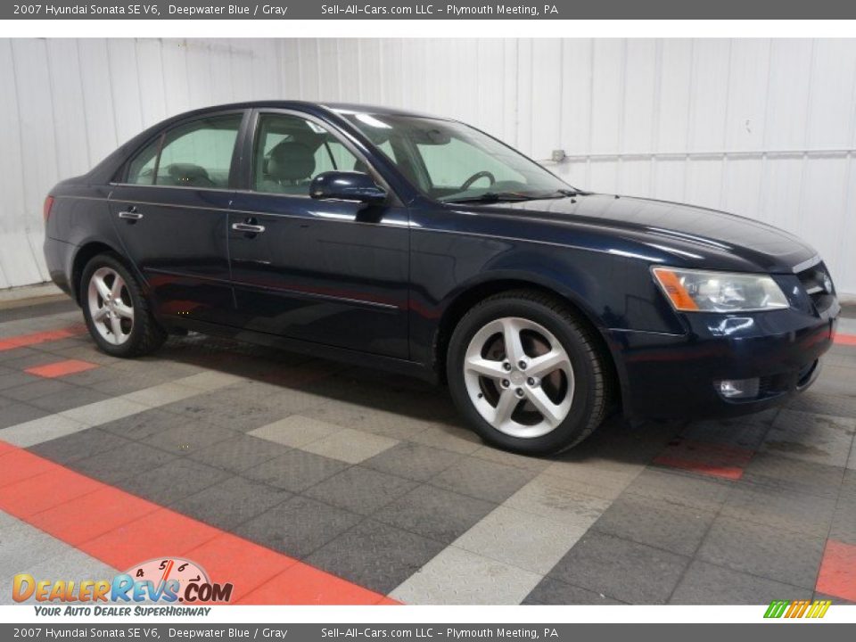 2007 Hyundai Sonata SE V6 Deepwater Blue / Gray Photo #6