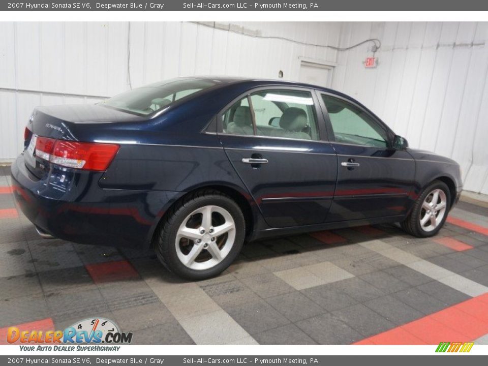2007 Hyundai Sonata SE V6 Deepwater Blue / Gray Photo #7