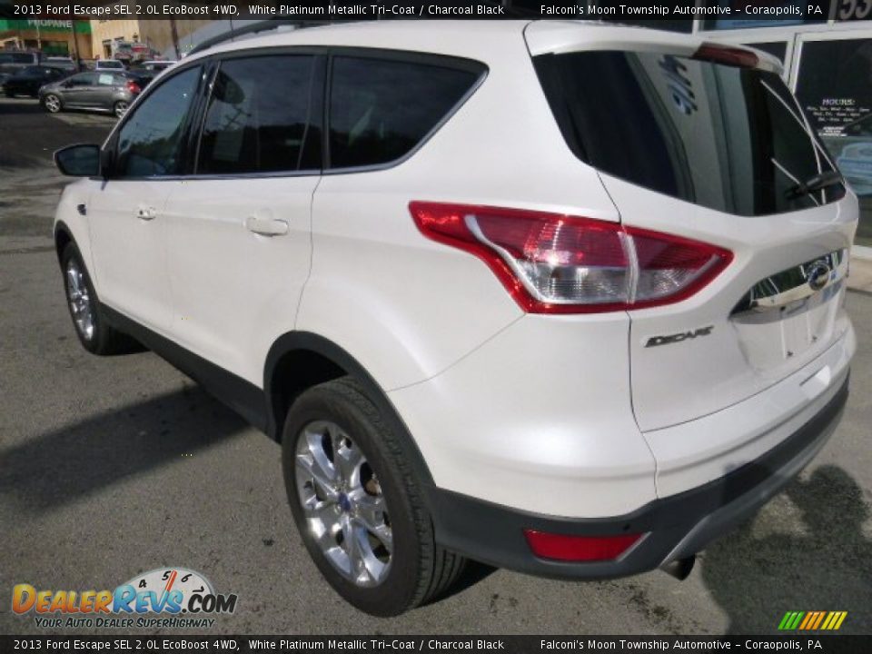 2013 Ford Escape SEL 2.0L EcoBoost 4WD White Platinum Metallic Tri-Coat / Charcoal Black Photo #8