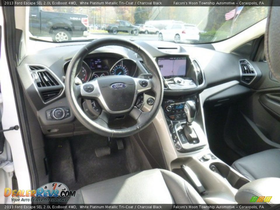 2013 Ford Escape SEL 2.0L EcoBoost 4WD White Platinum Metallic Tri-Coat / Charcoal Black Photo #17