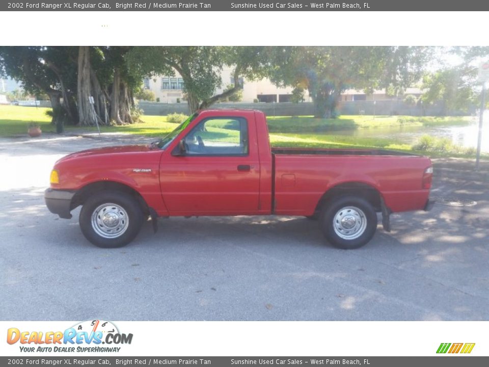 2002 Ford Ranger XL Regular Cab Bright Red / Medium Prairie Tan Photo #2