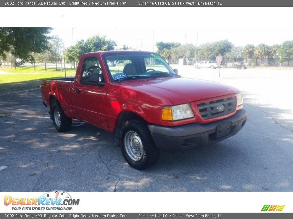 2002 Ford Ranger XL Regular Cab Bright Red / Medium Prairie Tan Photo #7