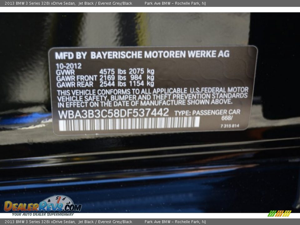 2013 BMW 3 Series 328i xDrive Sedan Jet Black / Everest Grey/Black Photo #33