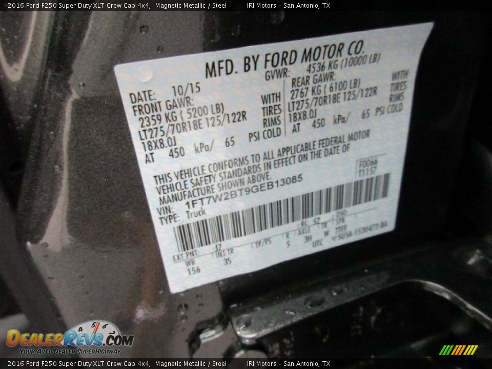 2016 Ford F250 Super Duty XLT Crew Cab 4x4 Magnetic Metallic / Steel Photo #17