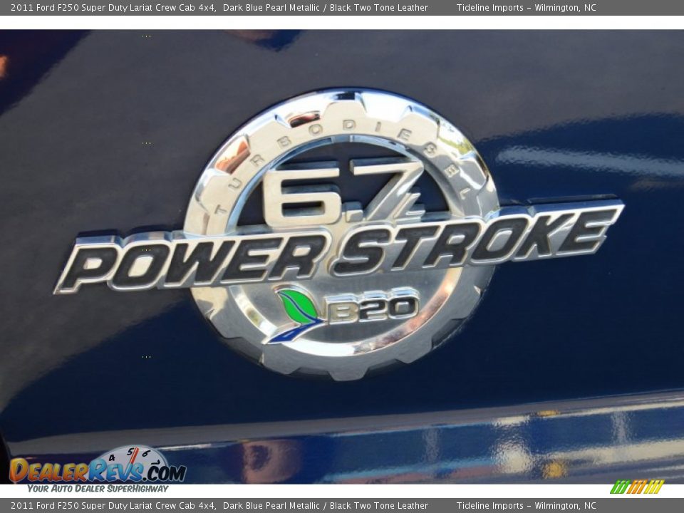 2011 Ford F250 Super Duty Lariat Crew Cab 4x4 Dark Blue Pearl Metallic / Black Two Tone Leather Photo #12