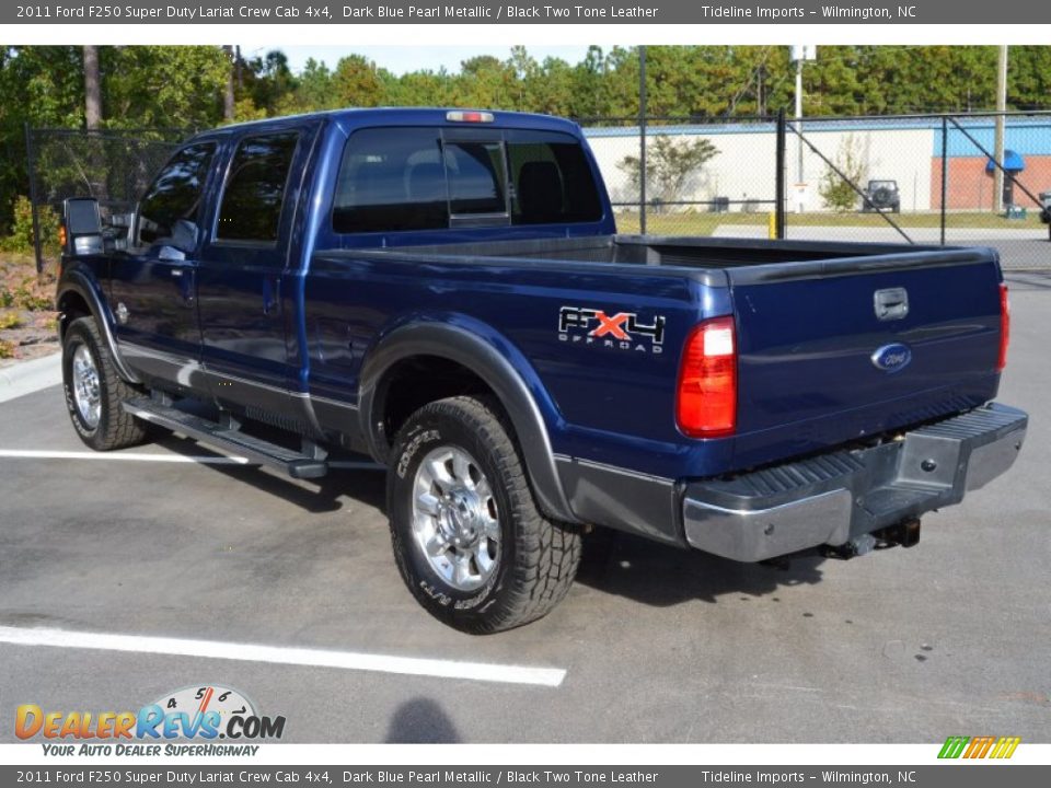 2011 Ford F250 Super Duty Lariat Crew Cab 4x4 Dark Blue Pearl Metallic / Black Two Tone Leather Photo #14