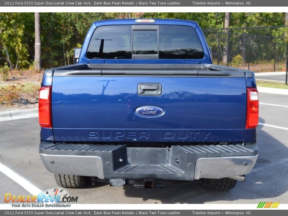 2011 Ford F250 Super Duty Lariat Crew Cab 4x4 Dark Blue Pearl Metallic / Black Two Tone Leather Photo #15