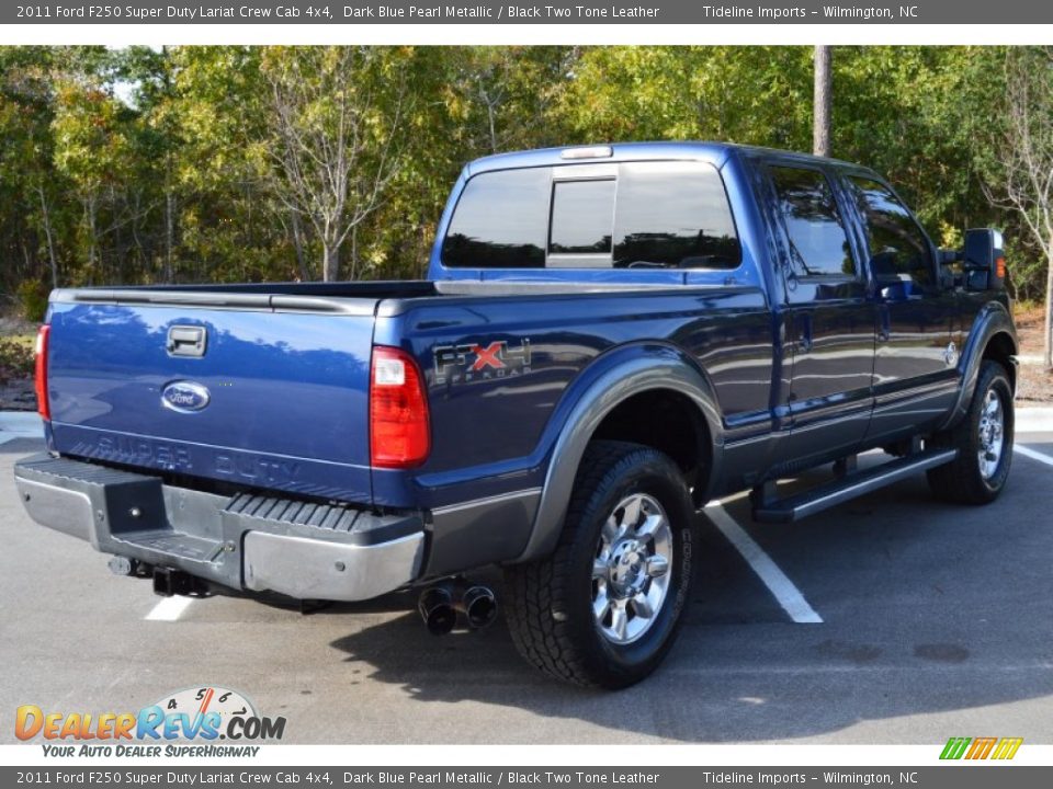 2011 Ford F250 Super Duty Lariat Crew Cab 4x4 Dark Blue Pearl Metallic / Black Two Tone Leather Photo #16