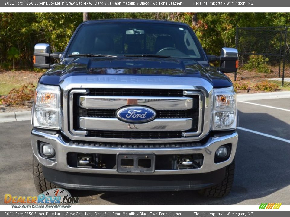 2011 Ford F250 Super Duty Lariat Crew Cab 4x4 Dark Blue Pearl Metallic / Black Two Tone Leather Photo #18