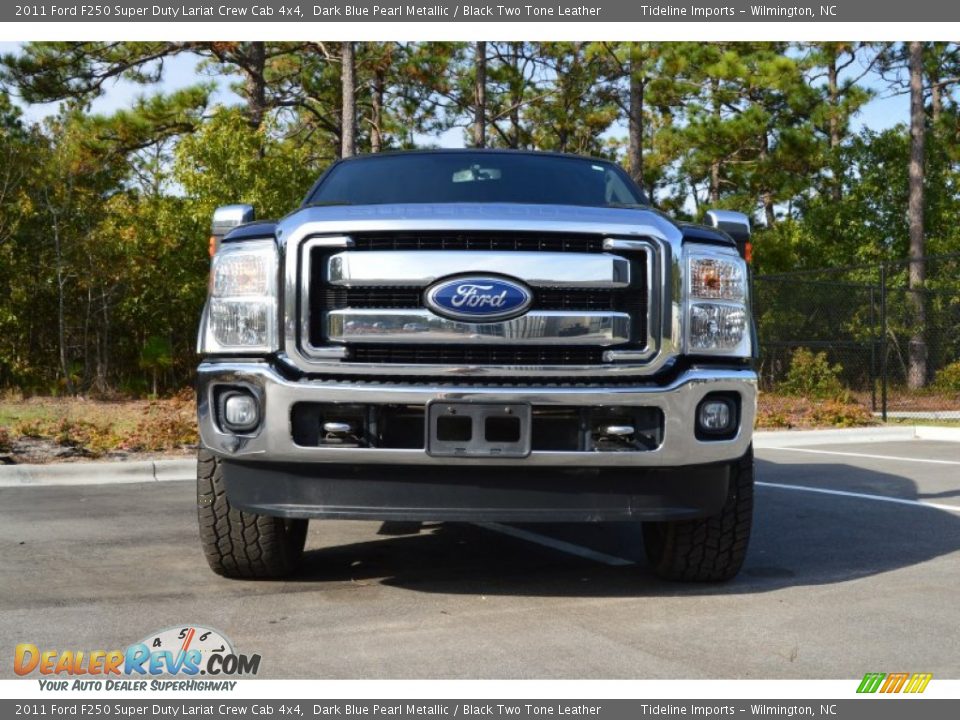 2011 Ford F250 Super Duty Lariat Crew Cab 4x4 Dark Blue Pearl Metallic / Black Two Tone Leather Photo #19