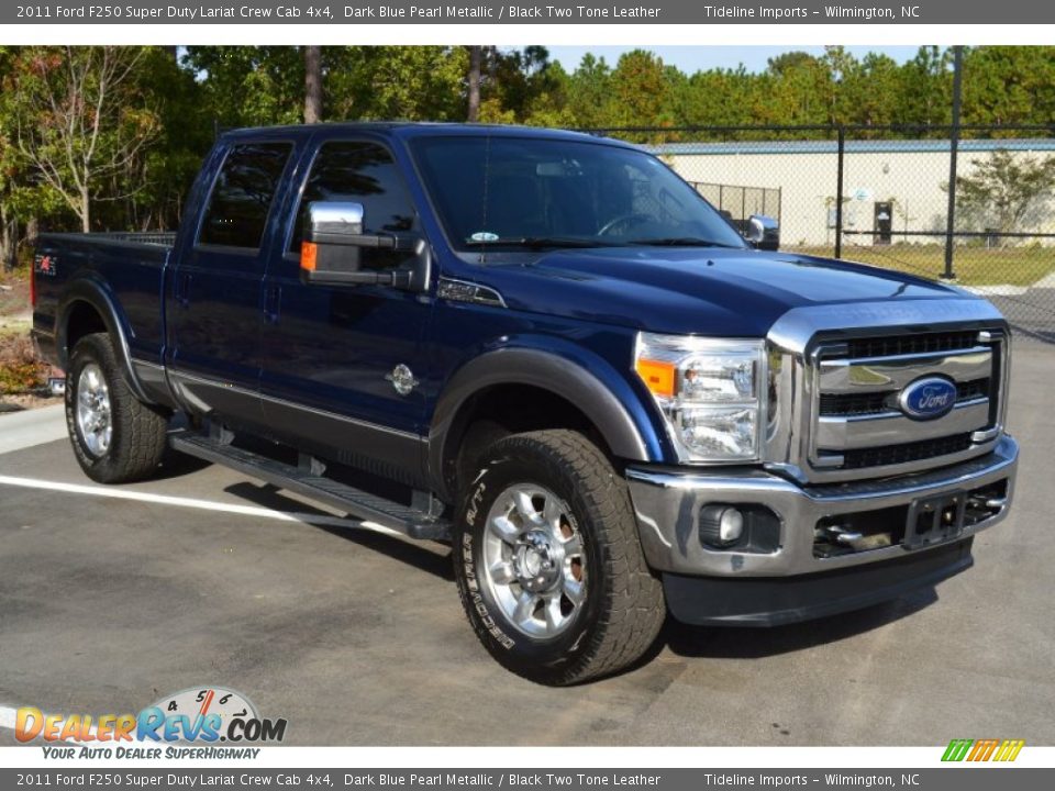 2011 Ford F250 Super Duty Lariat Crew Cab 4x4 Dark Blue Pearl Metallic / Black Two Tone Leather Photo #20