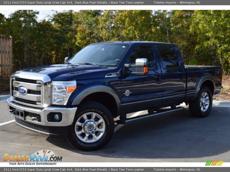 2011 Ford F250 Super Duty Lariat Crew Cab 4x4 Dark Blue Pearl Metallic / Black Two Tone Leather Photo #21