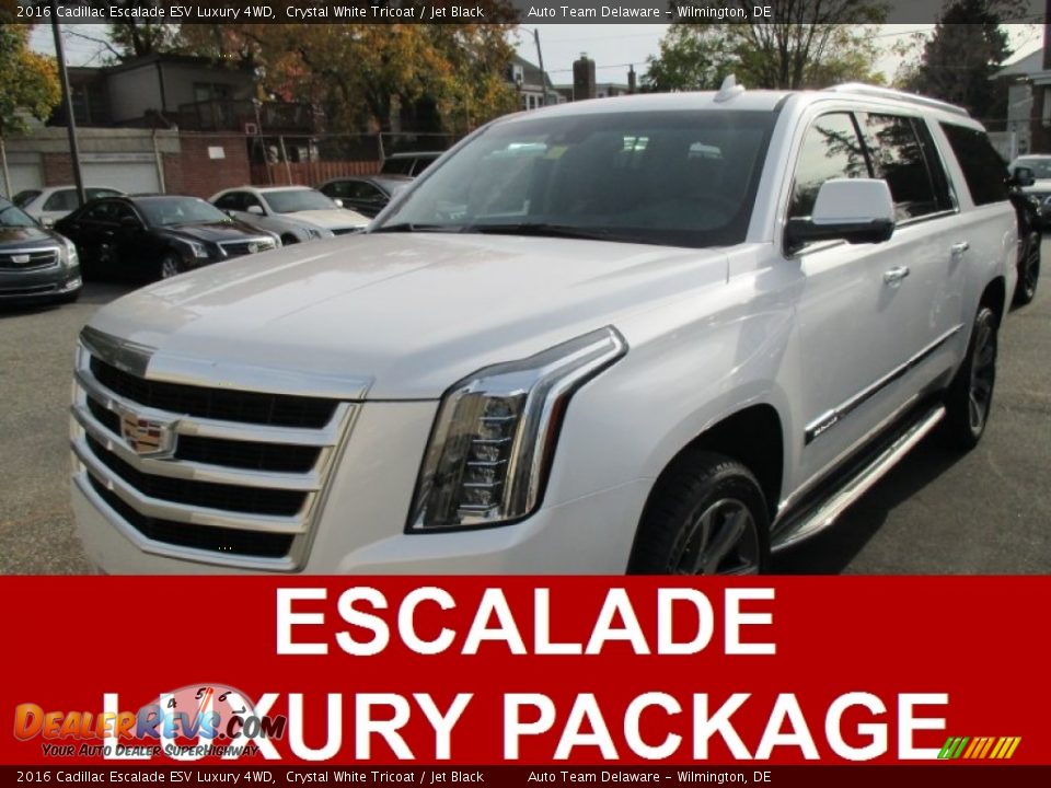 2016 Cadillac Escalade ESV Luxury 4WD Crystal White Tricoat / Jet Black Photo #1