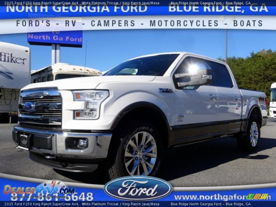 2015 Ford F150 King Ranch SuperCrew 4x4 White Platinum Tricoat / King Ranch Java/Mesa Photo #1
